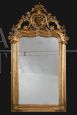 Antique Louis Philippe French mirror in gilded and carved wood