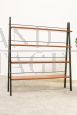 Scandinavian ladder shelf bookcase in teak and iron, Italy 1950s