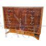 Art Deco chest of drawers in walnut briar with inlays