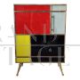 Pair of bedside tables in wood and glass in four colours