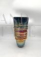 Vintage etched Murano glass vase, 1980s