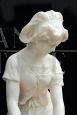 Antique sculpture of a girl in alabaster, 19th century France