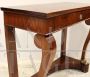 Antique console from the Charles X era in walnut, 19th century Italy