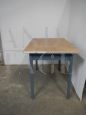 Vintage kitchen table in blue lacquered fir