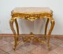 Antique Louis Philippe Neapolitan side table in gilded and carved wood