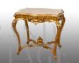 Antique Louis Philippe Neapolitan side table in gilded and carved wood