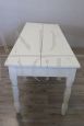 Pair of antique rustic tables in white lacquered poplar, 19th century