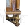 Antique Empire style display cabinet sideboard with columns and caryatids