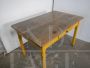 Vintage yellow lacquered kitchen table, 1960s