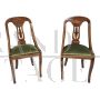 Pair of walnut gondola chairs, second half of the 19th century