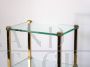 Vintage étagère whatnot or side table in brass and glass