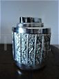 Christofle Art Deco smoking pedestal guéridon in silver plated metal