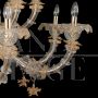 Rezzonico chandelier in crystal and gold Murano glass with 16 lights