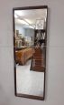 Full-length mirror in teak wood from the 1960s with brand                            