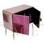 80s sideboard in pink glass with LED illuminated handles