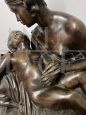 Large antique bronze Maternal Tenderness sculpture by Jean Joseph Jaquet, 19th century