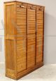 Large vintage oak roller shutter filing cabinet