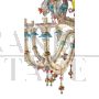 Large multicolored Murano glass chandelier in Rezzonico style