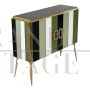 Two-door sideboard in Murano glass in shades of green