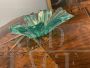 Barovier e Toso floral centerpiece in iridescent green Murano glass, 1950s