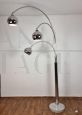 Vintage Reggiani style floor lamp in chromed metal from the 70s