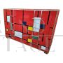 Dresser with four drawers in red multicolored Murano glass