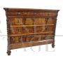 Antique 19th century chest of drawers with four drawers and turned columns