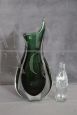 Green submerged Murano glass vase, Flavio Poli for Seguso, 1960s