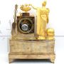 Parisian Empire antique clock in gilded bronze with the goddess Ceres, France 19th century