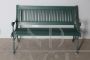 Liberty bench in cast iron and green lacquered wood, Italy early 1900s