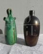 Pair of collectible artistic vases in ceramic and Murano glass