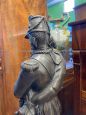 Antique military sculpture with Savoy artilleryman in bronze, 19th century