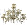  Rezzonico style boat chandelier in golden crystal Murano glass                           