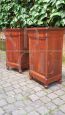 Pair of antique Louis Philippe Capuchin bedside tables with gorge
                            