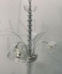 Seguso chandelier in Murano glass with three lights and leaves                    
                            