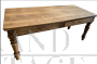 Rustic table from the late 19th century with drawers and turned legs