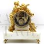 Napoleon III pendulum clock in gilded bronze and marble, 1800