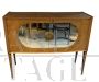 1950s bar cabinet in briarwood and mirror