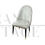 Design chair in pink and white velvet