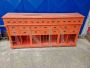 Large orange vintage industrial drawer unit