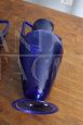 Pair of Art Nouveau amphora vases in cobalt blue Murano glass