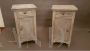 Pair of lacquered shabby bedside tables