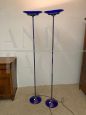 Pair of Jill floor lamps by Arteluce in blue Murano glass, 1980s