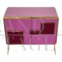 80s sideboard in pink glass with LED illuminated handles