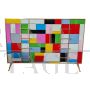 Dresser with 4 drawers in multicolored mosaic glass