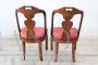 Pair of antique walnut gondola chairs, Italy 19th century