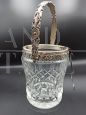 1920s ice bucket in Bohemian crystal and silver