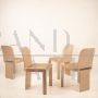 Set of 4 designer chairs by Pierluigi Molinari for Pozzi with Vienna straw seat