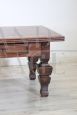 Large rustic 1980s coffee table in walnut