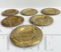 Set of 6 brass coasters, 1970s